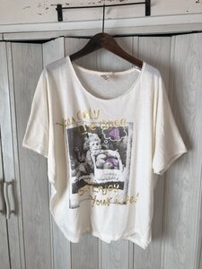 ◆spiriloso/プリント柄入りドルマンスリーブTシャツ◆b2