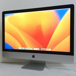 ☆【美品 27インチ】Apple iMac (Retina 5K, 2017) A1419 Core i7(7700K)/4.2GHz RAM:32GB/HDD:3TB,SSD:121GB Ventura ケーブル付属 動作品