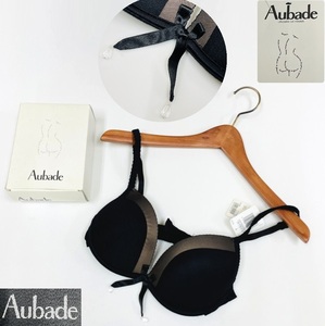 /B85/ Aubade NOIR ブラック パデッドブラ ブラジャー タグ レディース フランス フェミニンエレガント上品大人可愛い オーバドゥ