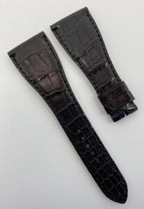 Authentic Roger Dubuis 25mm x 16mm Black Alligator Watch Strap Band $590 OEM 海外 即決