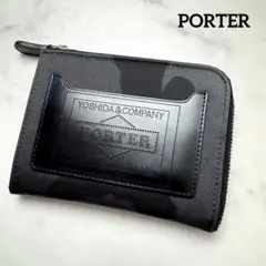 【未使用級】 PORTER 折り財布 ラウンドジップ カモフラ メンズ