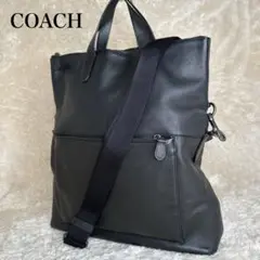 美品 COACH 2way ショルダーバッグ オールレザー ブラック 72013