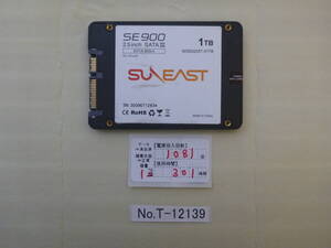 管理番号　T-12139 / SSD / SUNEAST / 2.5インチ / SATA / 1TB / ゆうパケット発送 / データ消去済み / ジャンク扱い