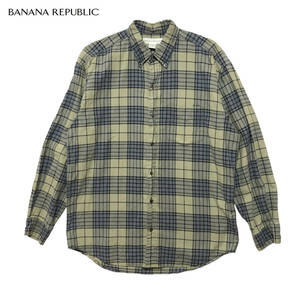 【980円スタート】USA 古着 長袖シャツ バナナリパブリック BANANA REPUBLIC BDシャツ チェック柄 メンズLサイズ 古着卸 BG0172