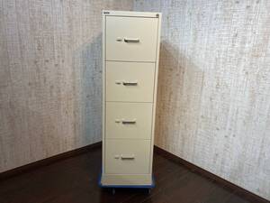 直接引き取り◎兵庫県加東市◎配送ご相談ください◆4段深めの引き出し　Office furniture Ceha　書類　鍵付き　ロック　大きい　チェスト