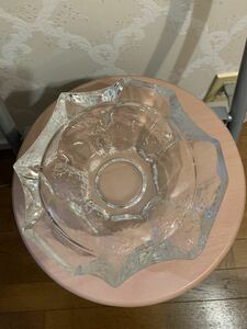 昭和レトロ ガラスの灰皿 ガラス工芸品