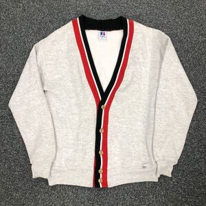 90s Russell スウェットカーディガン グレー L USA製 ジャージーズ JERZEES ビンテージ