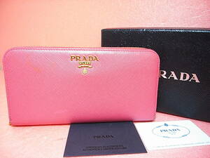 ★★★ 美品です！！★★★【 PRADA！ 】プラダ 1ML506 SAFFIANO レザー ラウンド ファスナー 長財布 箱 ★★ PRADA ★★