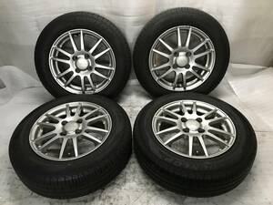 weds VELVA ウェッズ ヴェルヴァ14インチ アルミホイール 14×5.5J ET42 PCD 100 4H DUNLOPタイヤ 175/65R14 中古