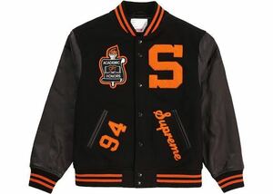 M 19AW SUPREME team varsity jacket black チーム バーシティ ジャケット 黒 ブラック tiger motion logo box 19FW ブルゾン スタジャン