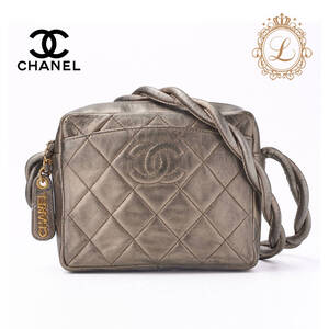 CHANEL シャネル マトラッセ ココマーク ロープワンショルダーバッグ ラムスキン シルバーゴールド（ゴールド金具）レディースバッグ レデ