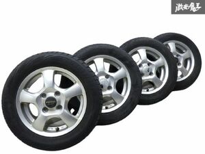 ●【歪み無し!!】 STYLE PRASINO DUKE 13インチ 4.00B +42 PCD100 4H スタッドレス付 155/65R13 アルト ワゴンR タント デイズ 棚