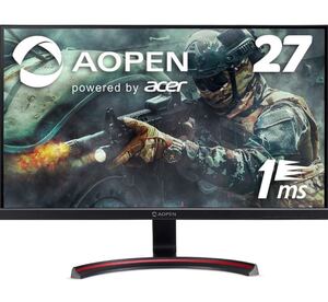 AOPEN ゲーミングモニター 27MX1 スピーカー内蔵 27インチ 75Hz 1ms TN フルHD PS4 FPS向き HDMI×2 動作品　中古