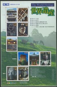 日本切手　シート　使用済み　世界遺産　第7集　古都奈良の文化財　80円　記念