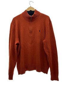 POLO RALPH LAUREN◆90s～/ハーフジップ/ニット・セーター(厚手)/XXL/コットン/ORN/無地//