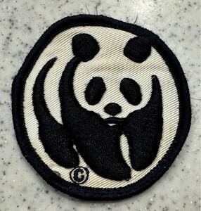 当時物 ☆ WWF アイコン PANDA パンダ / ワッペン パッチ のり無し ハンドメイド 6cm 刺繍