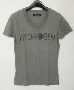 ハイドロゲンHYDROGEN★グレーダメージ加工Tシャツ/サイズS