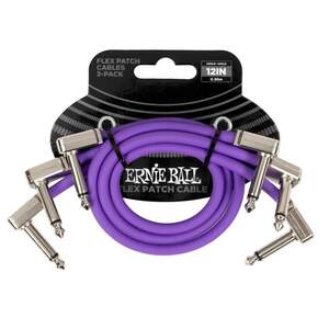 ERNIE BALL 6453 Flex Patch Cables 12 Purple 30cm 3セットパック パッチケーブル〈アーニーボール〉