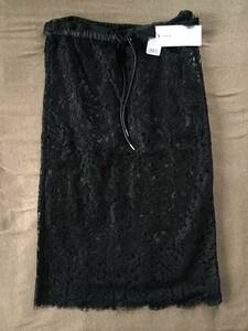 size3新品 sacai レース スカート 17SS サイズ 3 黒 サカイ レディース ブラック