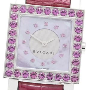 ブルガリ BVLGARI SQ27SLD クアドラード ガーネット クォーツ レディース _848883