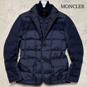 極美品★ MONCLER モンクレール ARDENNE GIACCA キルティング ダウンジャケット 着脱レイヤード 2way ブルゾン テーラード Sサイズ メンズ