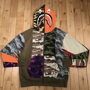 crazy camo シャーク パーカー Lサイズ mad shark full zip hoodie a bathing ape bape クレイジー 迷彩 エイプ ベイプ アベイシングエイプ