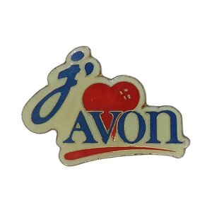 ピンズ ピンバッジ 留め具付き ピンバッチ I love AVON レトロ