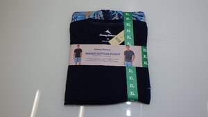 w79-587052 トミーバハマ tommybahama 半袖 ルームウェア 上下セット US/XL JP/XXL ネイビー 部屋着 綿100%