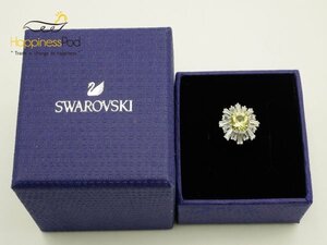 スワロフスキー　SWAROVSKI　リング　スワロフスキークリスタル　クリア×ライトイエロー×シルバー　フラワー　　　　　　　