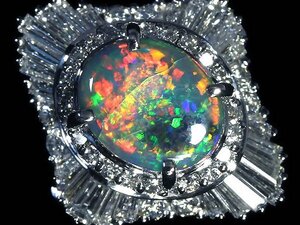 ILU13689T【1円～】新品【RK宝石】≪opal≫ 豪華絢爛 極上ブラックオパール 大粒1.82ct 極上ダイヤモンド 1.5ct Pt900 超高級リング ダイヤ