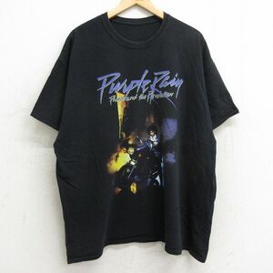 XL/古着 半袖 ロック バンド Tシャツ メンズ プリンス 大きいサイズ コットン クルーネック 黒 ブラック 24jul23 中古