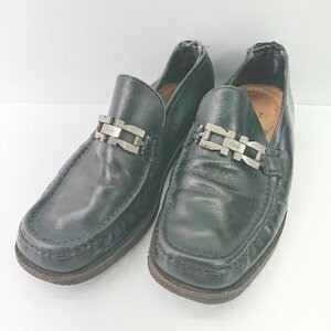 ◇ Salvatore Ferragamo サルヴァトーレ フェラガモ エンブレム シルバ－ ロ－ファ－ サイズ7 1/2 ブラック系 メンズ E