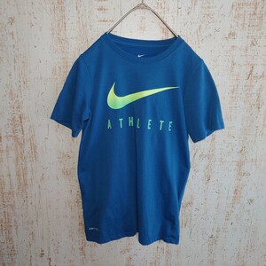 ナイキ NIKE Tシャツ ロゴ 半袖 半袖Tシャツ 古着 プリント　青　ブルー　スカイブルー　小さめ　メンズ　キッズ　レディース