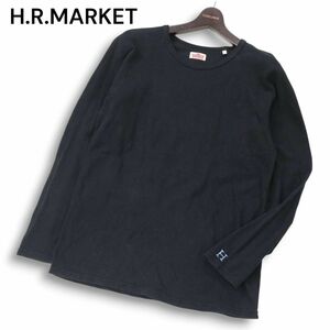 H.R.MARKET ハリウッドランチマーケット 通年 H刺繍★ 長袖 フライス カットソー ロンTシャツ Sz.5　メンズ 黒 大きいサイズ　I4T02729_9#F