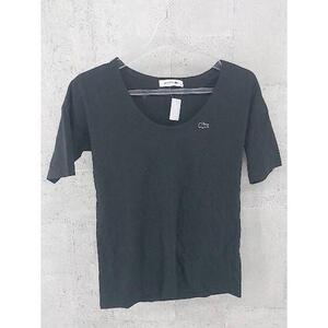 ◇ LACOSTE ラコステ Vネック 半袖 Tシャツ カットソー 34 ブラック *