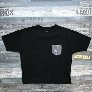 美品！LEE リー キッズ ロゴポケット付き サイドスリット 半袖Tシャツ 120 黒