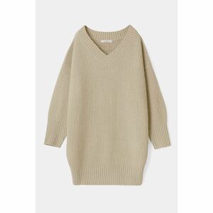 新品タグ 未着 マウジー moussy MIX COLOR VN LONG KNIT2020SS サイズフリー ライトベージュ 定価、7.678円