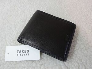 【新品/本物】TAKEO KIKUCHI（タケオキクチ）二つ折財布/黒 ￥14,300-☆★☆