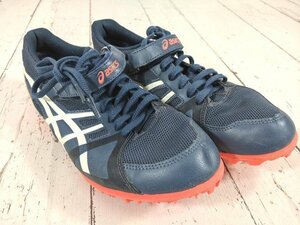 【5yt040】陸上競技用スパイクシューズ asics アシックス HEATFLAT FR7 ヒートフラット TTP526 ネイビー×ホワイト サイズ：25.5㎝◆d84