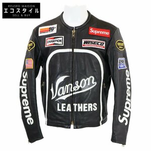 Supreme シュプリーム ｘVANSONバンソン 17SS Leather Star Jacket レザー スター ジャケット S ブラック メンズ