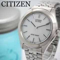 185 【美品】 CITIZEN シチズン メンズ腕時計 ソーラー シルバー