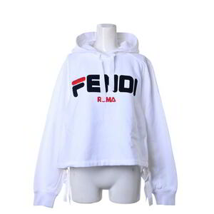 FENDI × FILA フェンディマニア クロップド パーカ S ホワイト フェンディ KL4BQKSL40