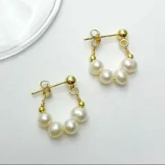 120 【匿名配送】ピアス レディース パール 14k 小ぶり 上品 小さい