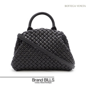 未使用品 BOTTEGA VENETA ボッテガ ヴェネタ ミニハンドル ハンドバッグ ショルダーバッグ イントレチャート 709465 ブラック 斜め掛け