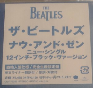 Now & Then 【完全生産限定盤】(輸入盤国内仕様/ブラック・ヴァイナル仕様/12インチシングルレコード) The Beatles 新品 ナウアンドゼン
