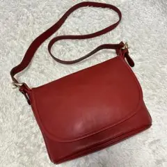 【美品】OLD COACH ショルダーバッグ グラブタンレザー 4150 レッド