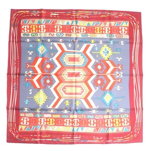 極美品▼HERMES エルメス カレ90 KILIM キリム シルク100% スカーフ/ストール レッド/マルチカラー フランス製 箱付き