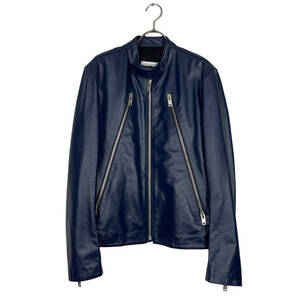 Maison Margiela(メゾン マルジェラ) 八の字 leather jacket 2016 (navy)