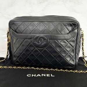 美品 シャネル CHANEL チェーン ショルダーバッグ ラムスキン マトラッセ　2-30291