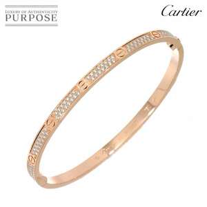 カルティエ Cartier ラブ ブレス SM パヴェ ダイヤ #17 K18 PG ピンクゴールド 750 ブレスレット バングル Love Bracelet 90230948